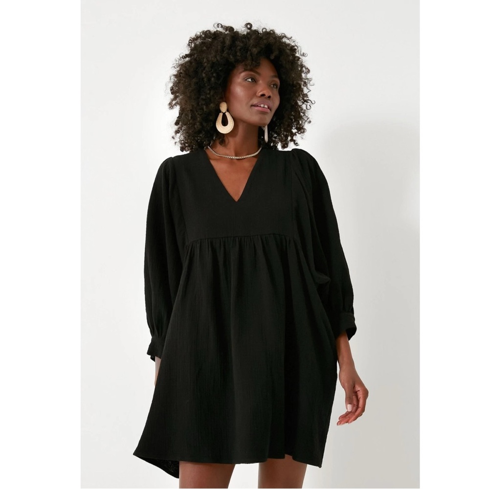 NEW Pomander Place by Tuckernuck Black Gauze Millie Dress sz M Mini Length Swing